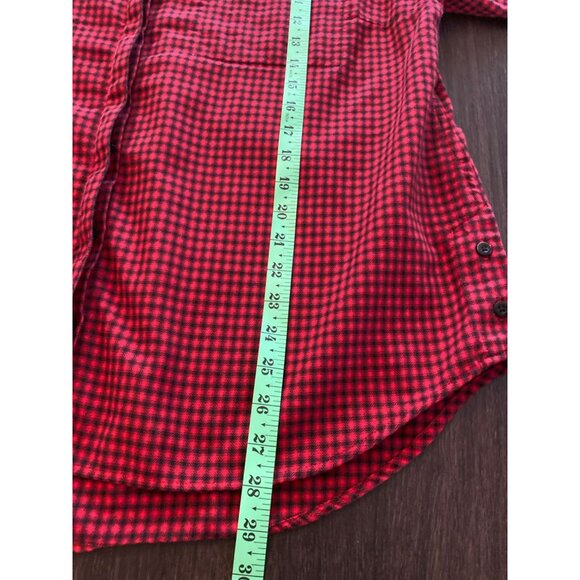 L.L. Bean Womens Red & Black Plaid Flannel Cotton Button-Down Shirt XL Petite - Picture 8 of 10